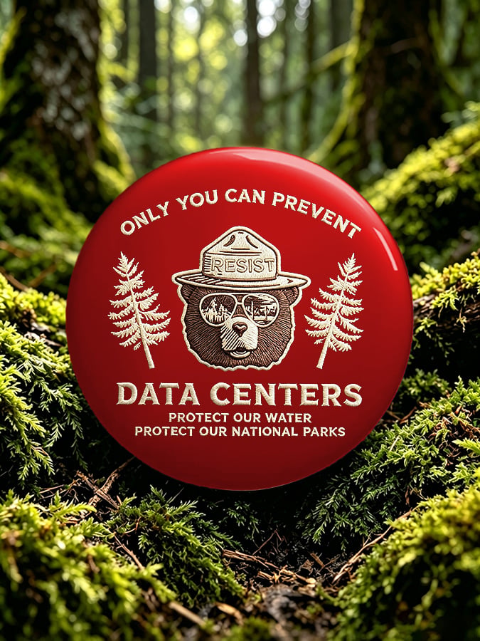 Unisex Retro Only You Can Prevent Data Centers. Protect Our Water. Protect Our National Parks Pin-Back Button