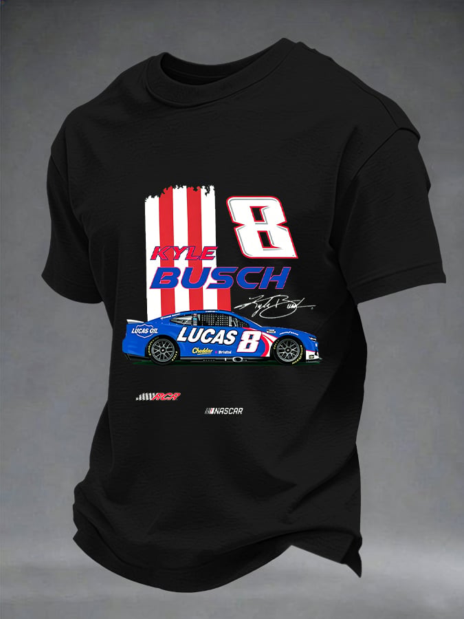 Men's Commemorative T-Shirt: Legendary Race Car Driver Print