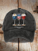250th Anniversary Wine Glass Celebration Print Casual Hat