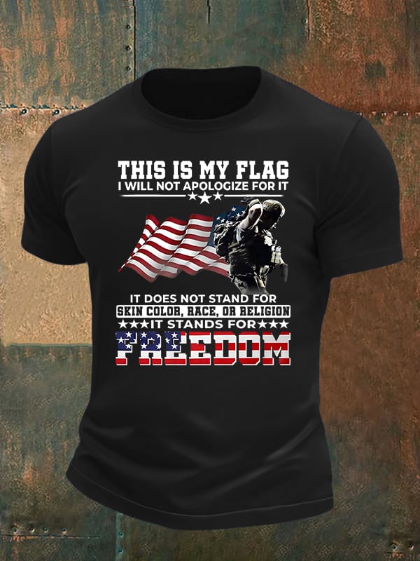 Men's  THIS IS MY FLAG Print T-Shirt