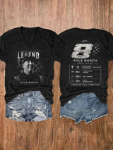 Women's Racing Legend Memorial  Print Casual T-shirt