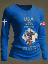 Women's casual United States 250th Anniversary  long-sleeved T-shirt