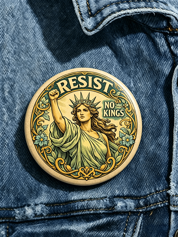 "Resist" Statue Of Liberty Brooch