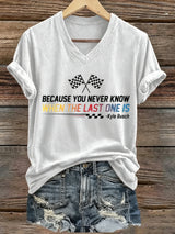 Women's Drag Racing Hero Print Casual T-shirt