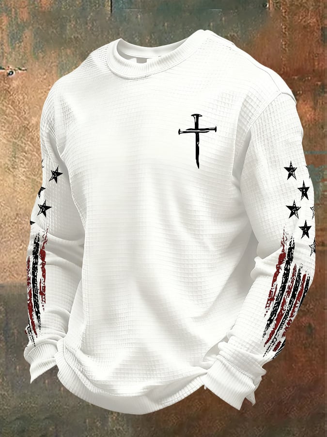 Men's casual faith waffle-knit T-shirt