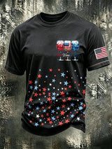 Men's Red Wine & 250 Years Of Freedom Printed Casual T-shirt