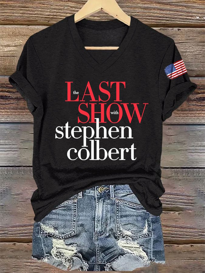 🔥Buy 3 Get 15% Off V-Neck Retro Last Show Print T-Shirt