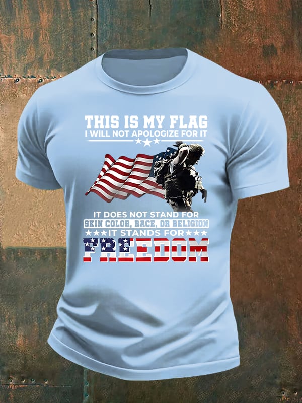 Men's  THIS IS MY FLAG Print T-Shirt