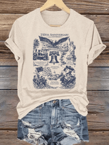 Women's  Retro USA 250th Anniversary Print T-Shirt