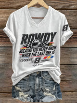 Women's Drag Racing Hero Print Casual T-shirt