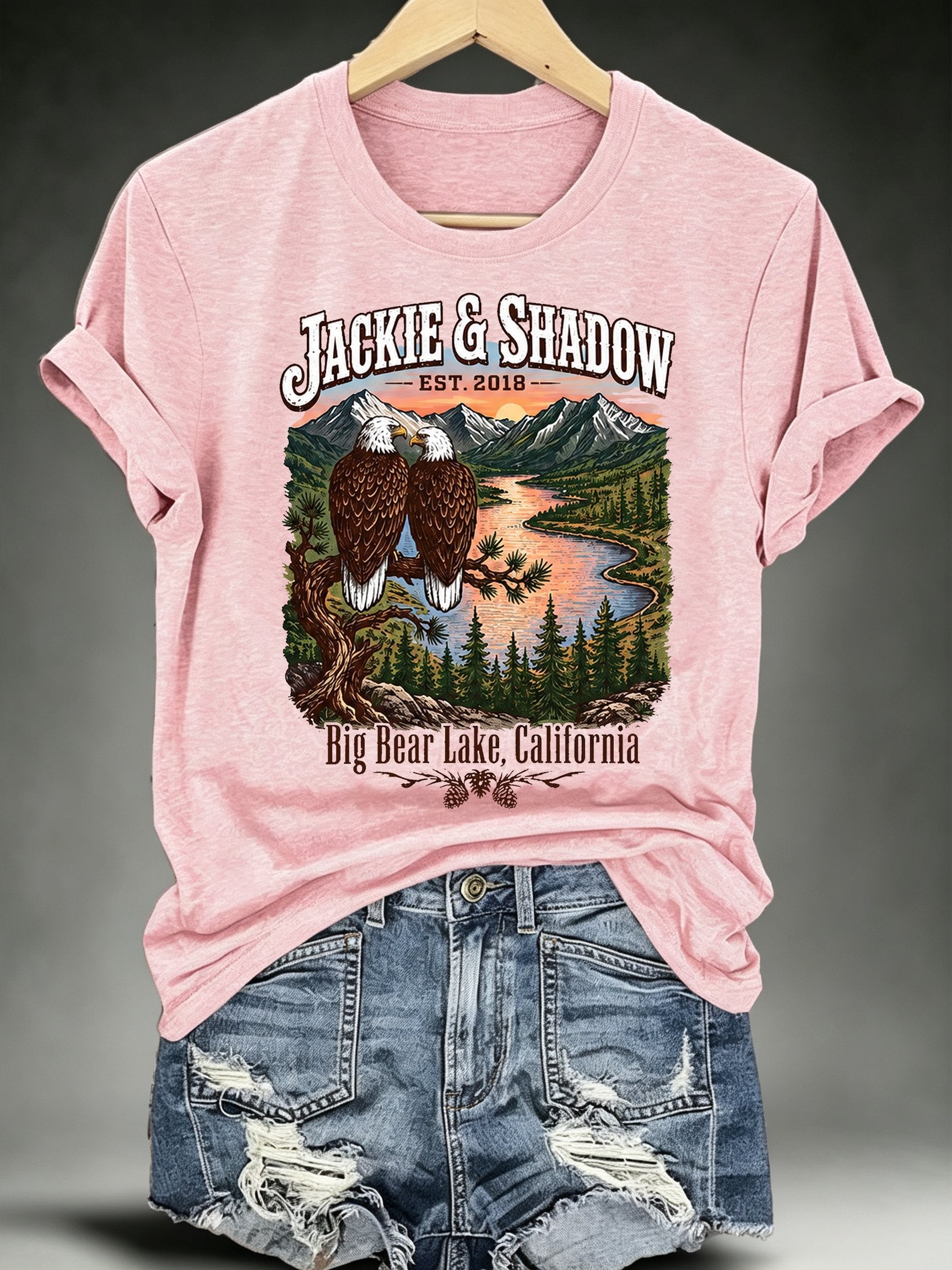 Women's JACKIE & SHADOW Print Crew-Neck T-Shirt