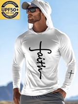 Men's Faith Outdoor Sun Protection Breathable Cool Hooded Sun Protection Long Sleeve Top