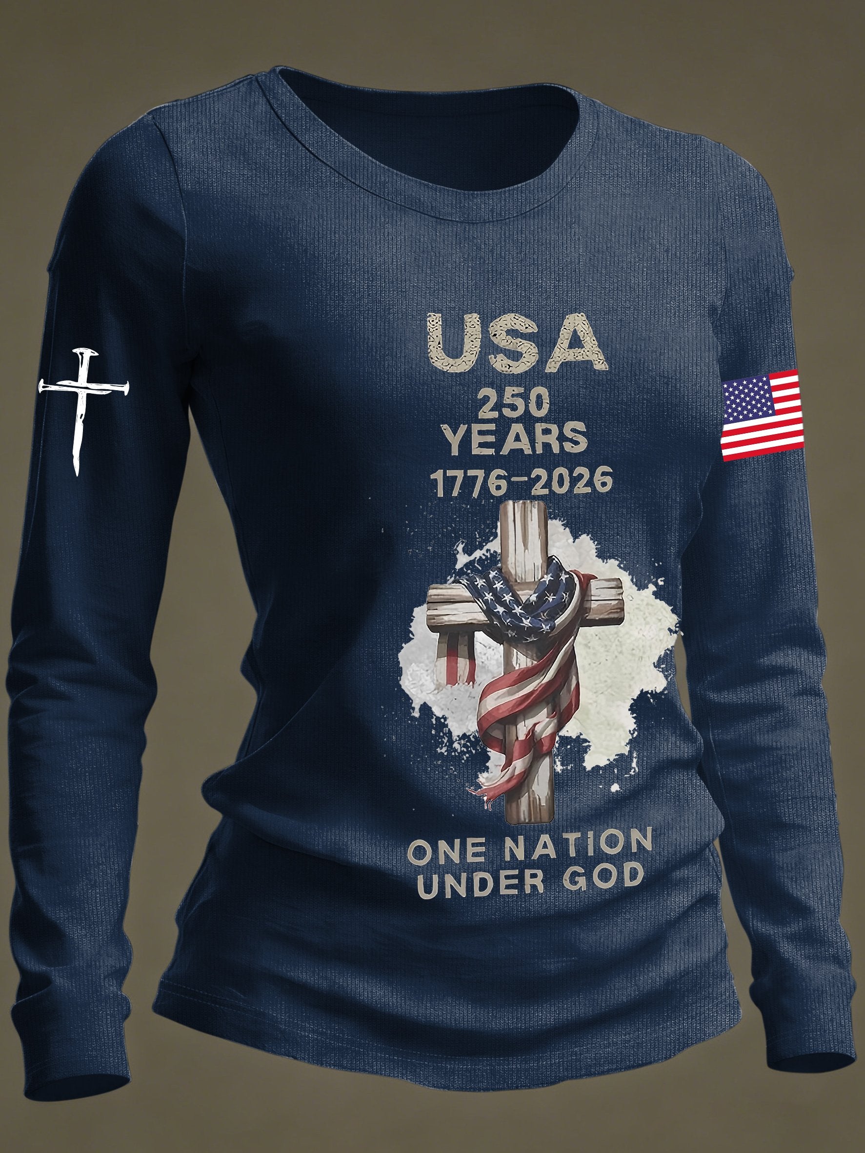 Women's casual United States 250th Anniversary  long-sleeved T-shirt