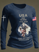 Women's casual United States 250th Anniversary  long-sleeved T-shirt