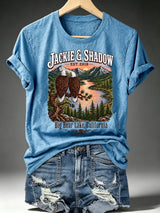 Women's JACKIE & SHADOW Print Crew-Neck T-Shirt
