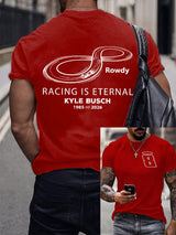 Men's Racing Is Eternal Print Round Neck T-shirt