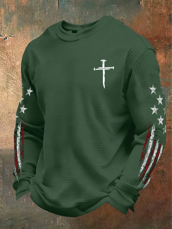 Men's casual faith waffle-knit T-shirt
