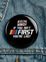 Racing-Themed Printed Brooch