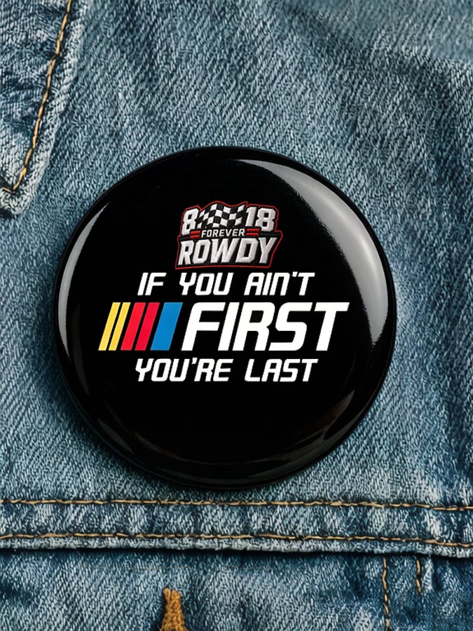 Racing-Themed Printed Brooch