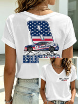Women's Racing Print Casual T-shirt