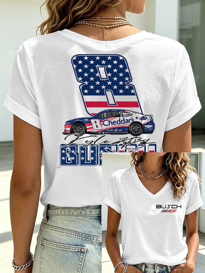 Women's Racing Print Casual T-shirt