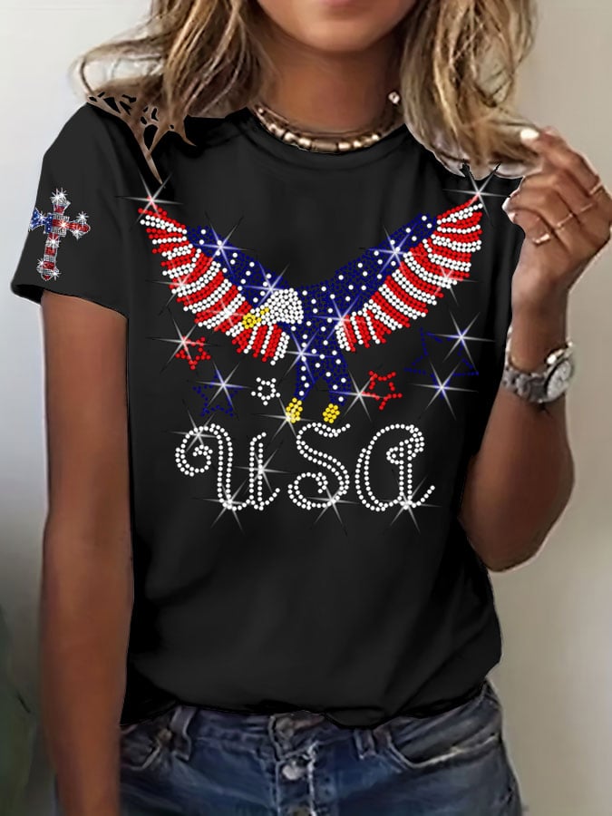 Women's American 250th Anniversary Commemorative Print Casual T-Shirt