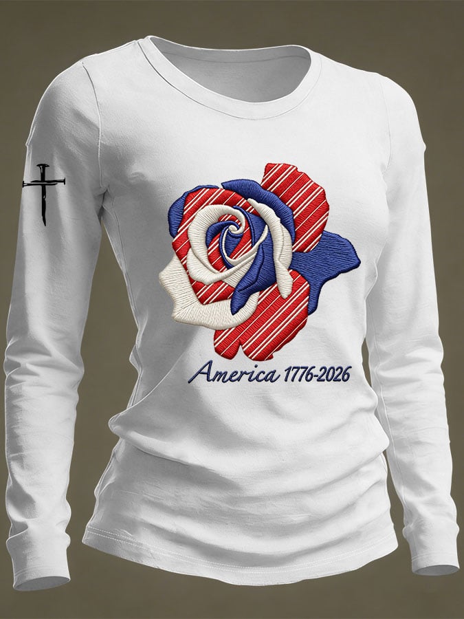 Women's Casual Heart Disease Awareness Print Long-Sleeve T-Shirt