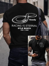Men's Racing Is Eternal Print Round Neck T-shirt