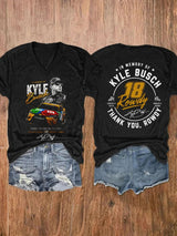 Women's Racing Legend Memorial  Print Casual T-shirt
