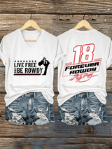 Women's Racing Printed Casual Top