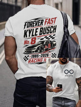 Men's Racing Is Eternal Print Round Neck T-shirt