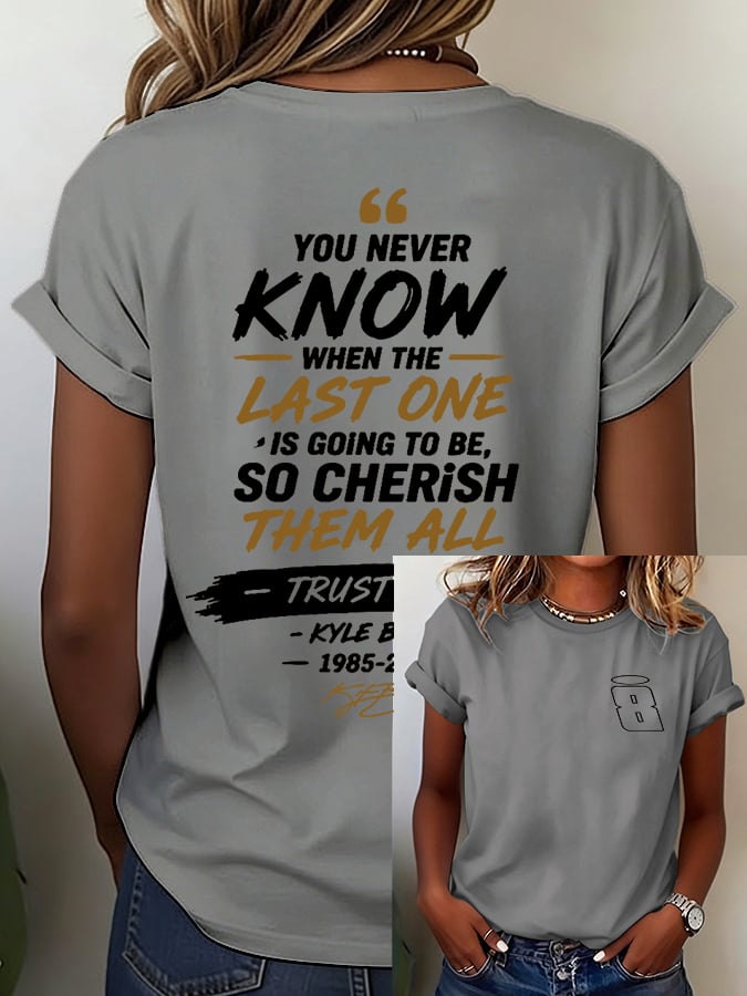 Women's Racing Legend Memorial Print Casual T-shirt