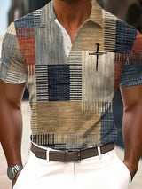 Men's Casual Contrast Color Faith Polo