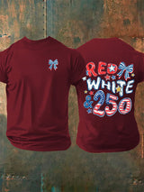 Men's  RED WHITE &250  Print  T-Shirt