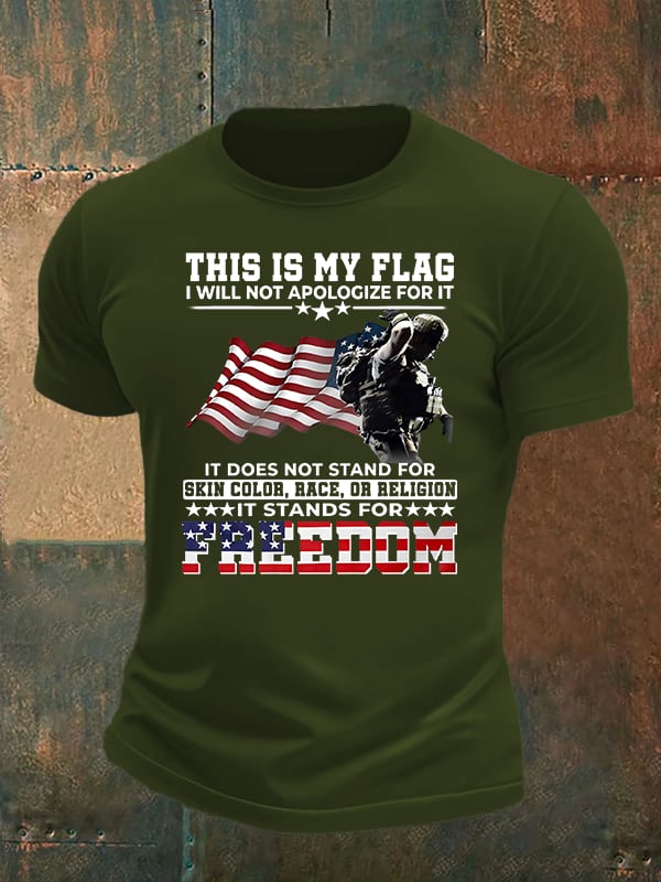 Men's  THIS IS MY FLAG Print T-Shirt