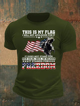 Men's  THIS IS MY FLAG Print T-Shirt