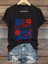 Women's 250th Anniversary Floral Print Short-Sleeve T-Shirt