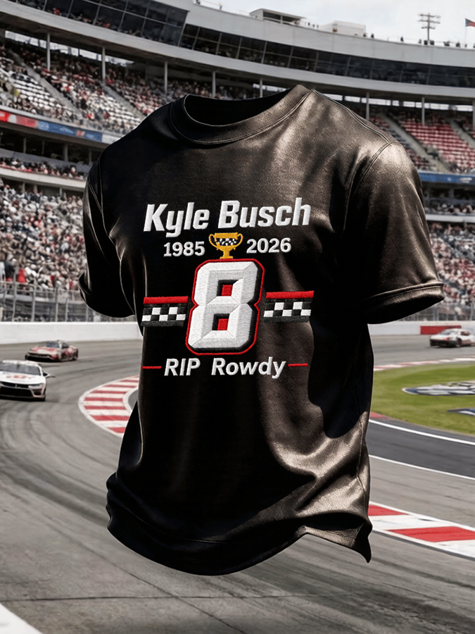 Men's Racing Casual Print Crew Neck T-Shirt