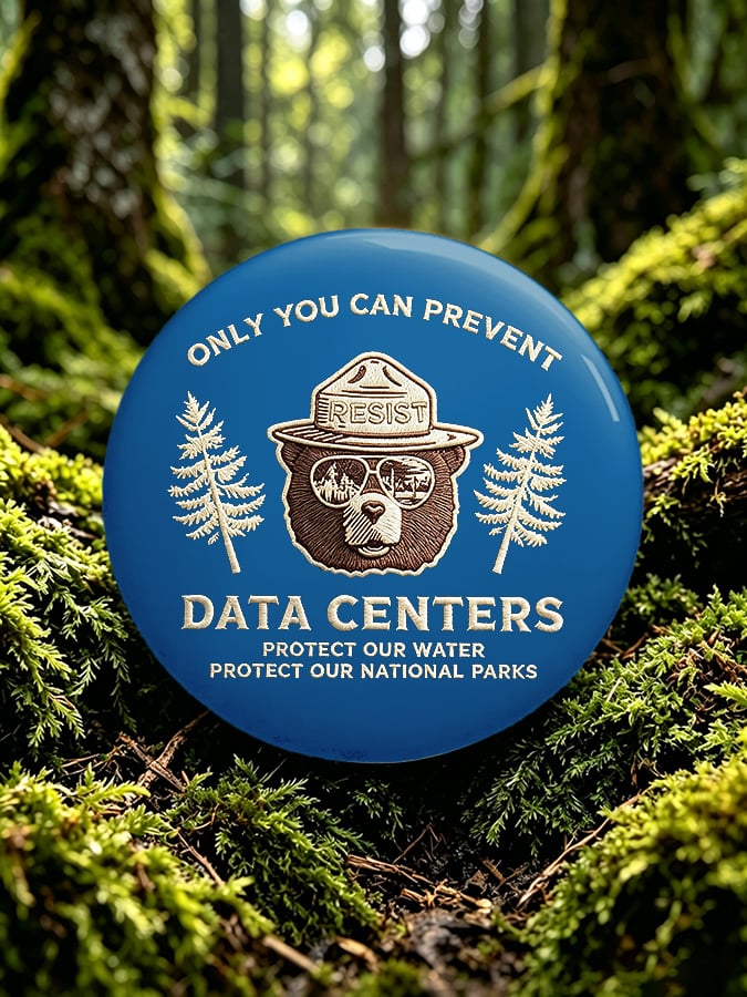 Unisex Retro Only You Can Prevent Data Centers. Protect Our Water. Protect Our National Parks Pin-Back Button