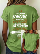 Women's Racing Legend Memorial Print Casual T-shirt