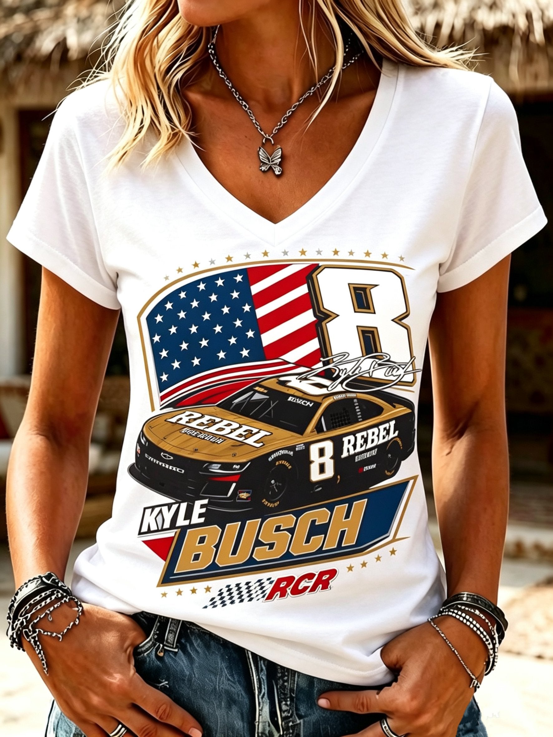 Women's Racing Printed Casual Top