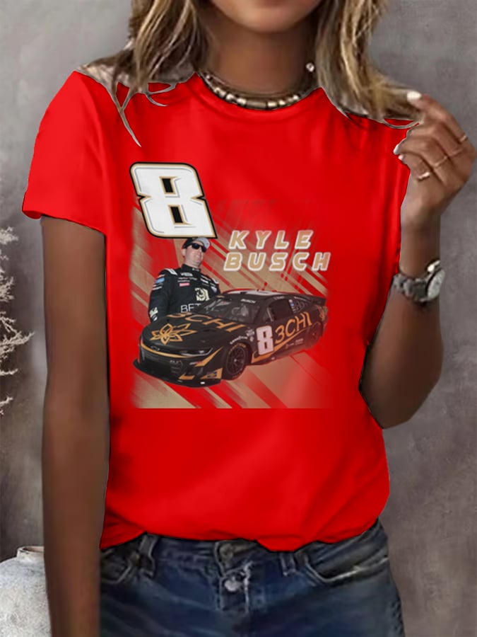 Women's  Racing Print T-Shirt