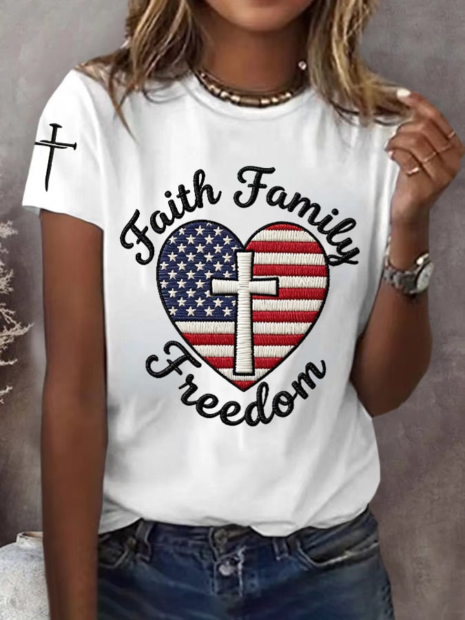 Women's 250th America Anniversary Casual Printed T-Shirt