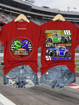 V-Neck Retro Forever Rowdy Print T-Shirt