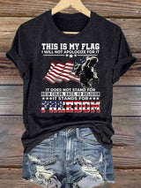 Women's  THIS IS MY FLAG Print T-Shirt