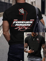Men's Racing Is Eternal Print Round Neck T-shirt