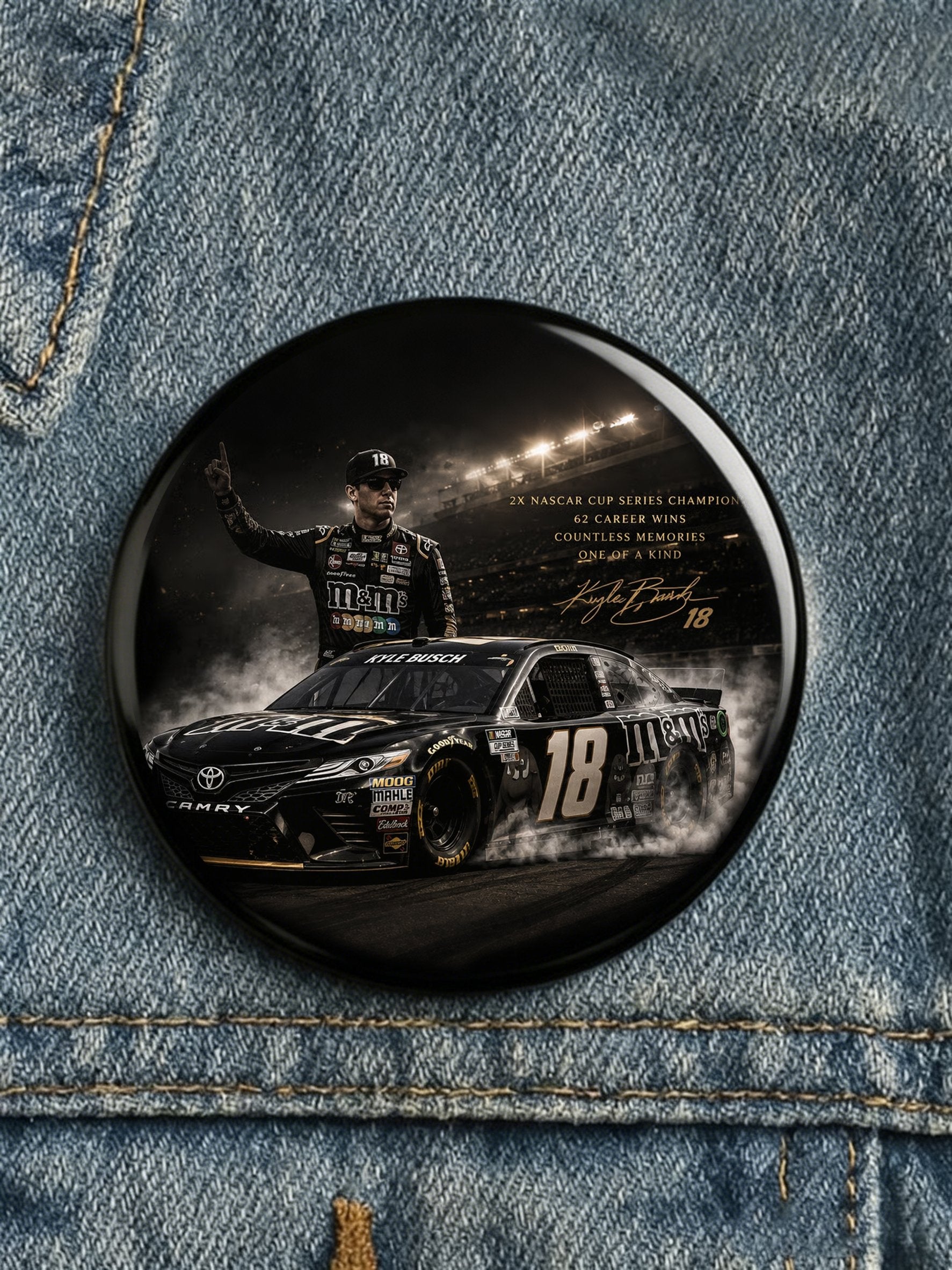 Hot Racing Driver Print Brooch