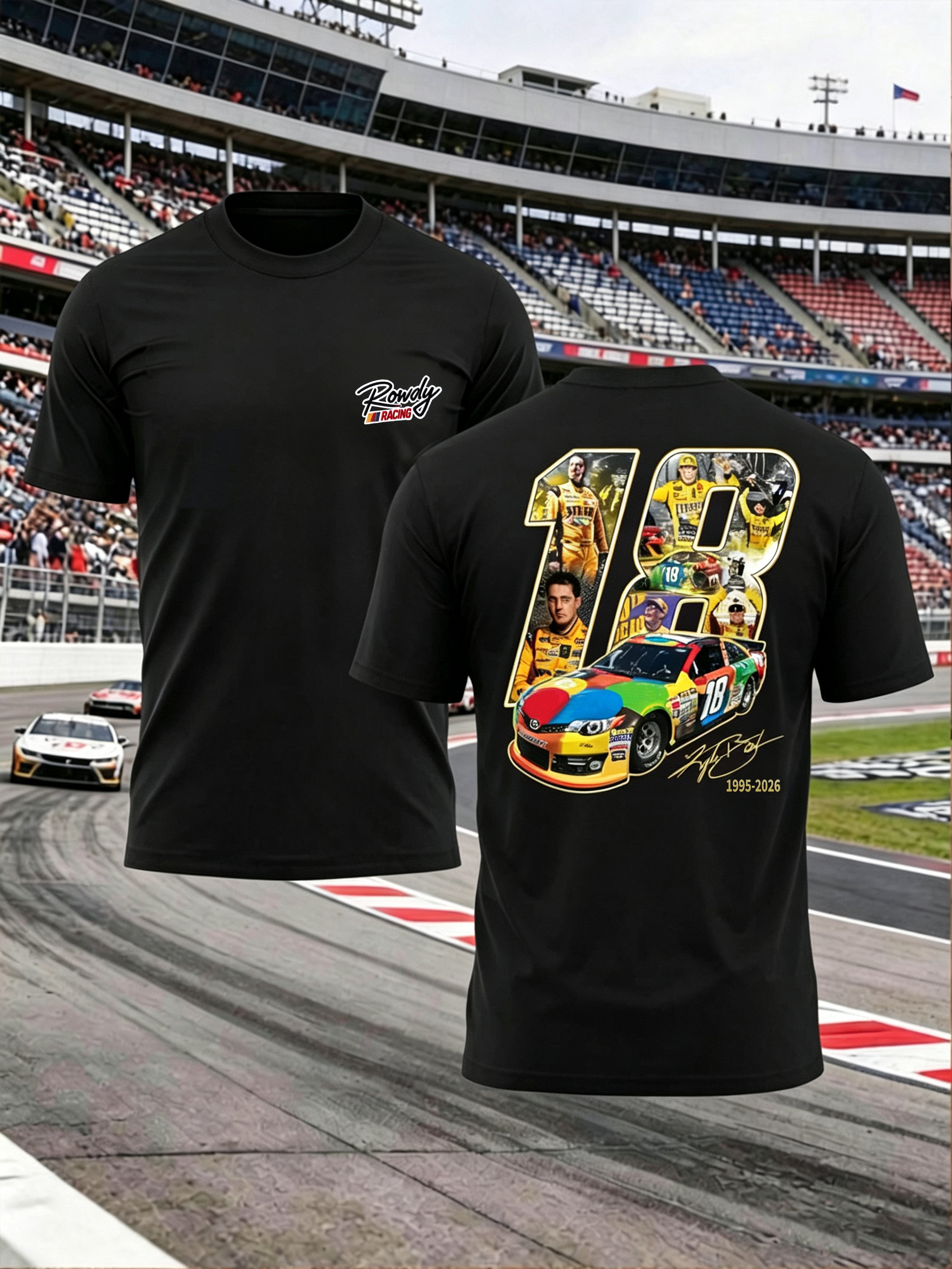 Men's Racing Is Eternal Print Round Neck T-shirt