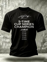 Men's Racing-Themed Crew Neck Short-Sleeve Printed T-Shirt