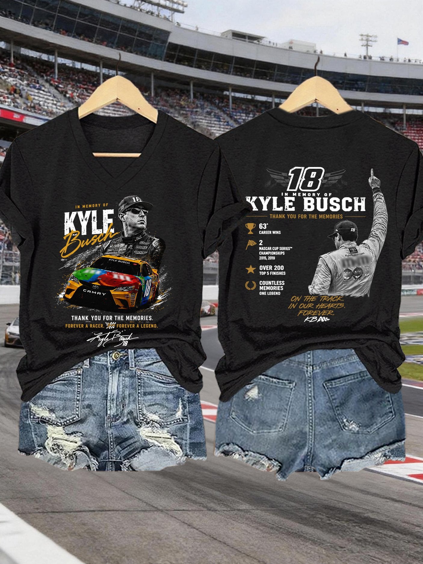 Women's Racing Legend Memorial  Print Casual T-shirt